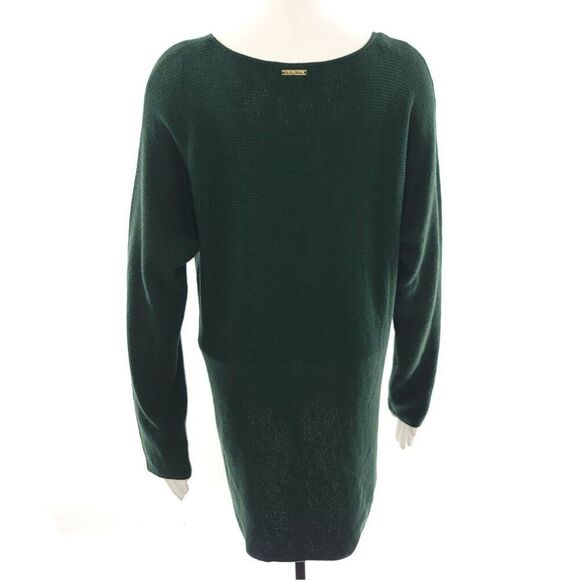 Michael Kors Solid Dark Emerald Green Long Sleeve Knit Shirt Size Large - Picture 5 of 9